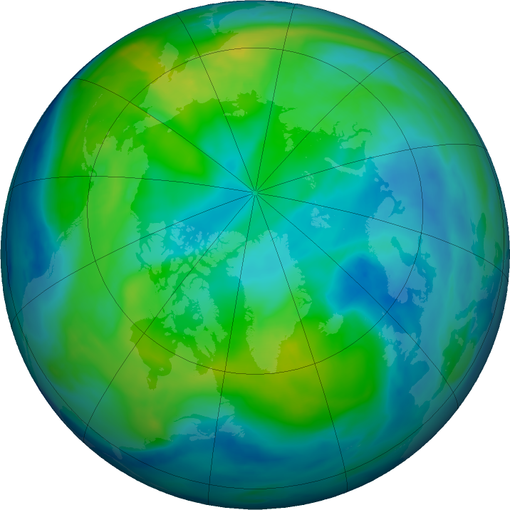 Arctic ozone map for 03 November 2018